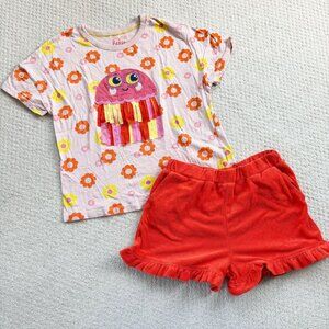 Mini Boden Appliqué Flutter Jellyfish Tee And Toweling Shorts Outfit